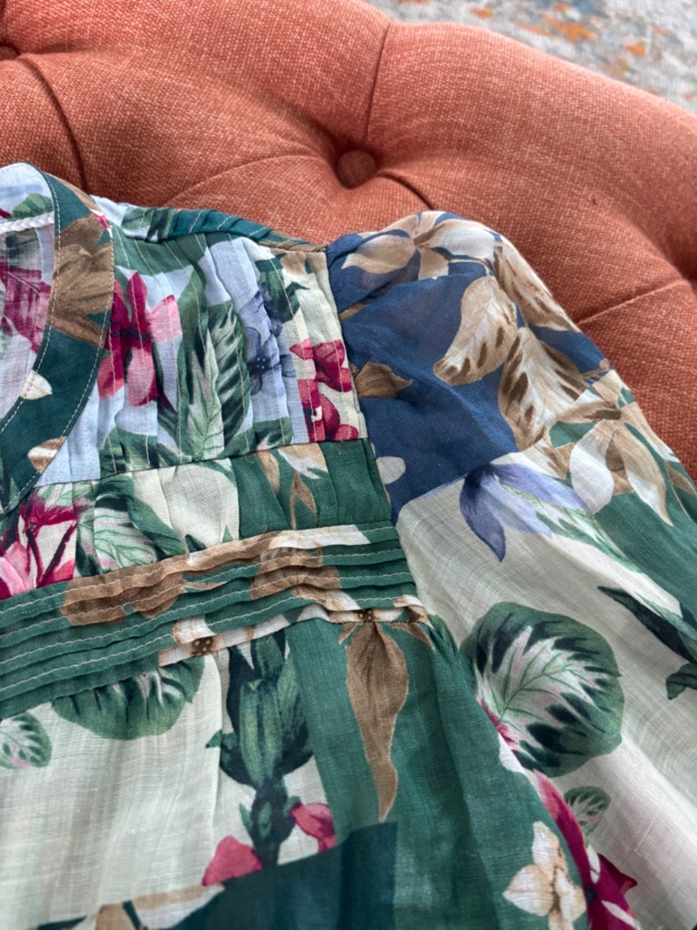 Tommy Bahama Hightide Green Floral  Blouse Sz M - Picture 7 of 12